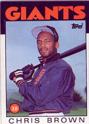 1986 Topps Baseball Cards      383     Chris Brown RC
